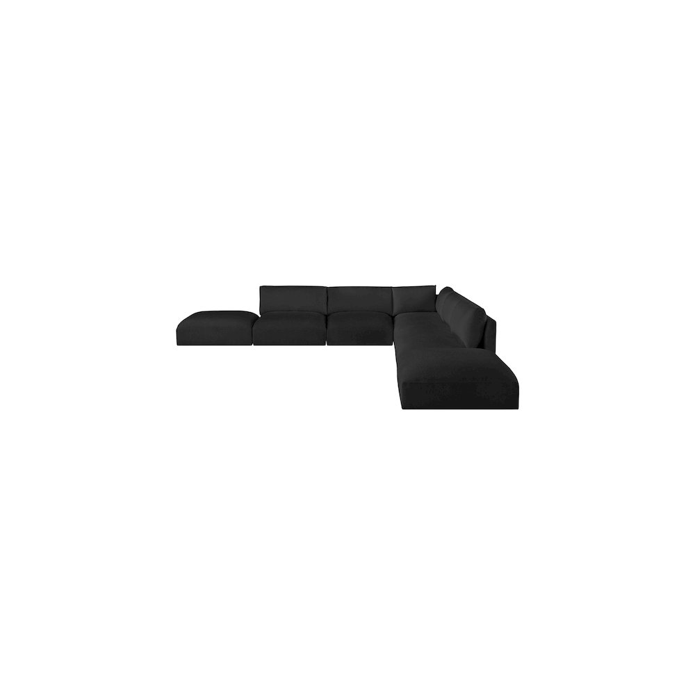 Ease Black Polyester Fabric Modular Sectional