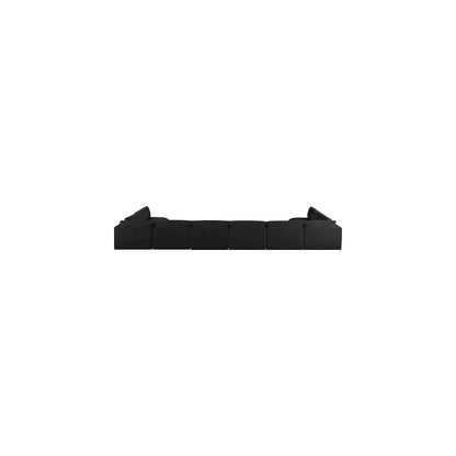 Ease Black Polyester Fabric Modular Sectional