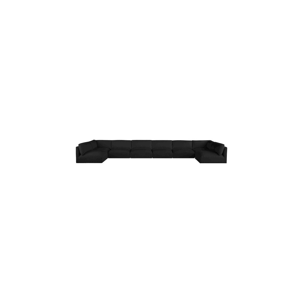 Ease Black Polyester Fabric Modular Sectional