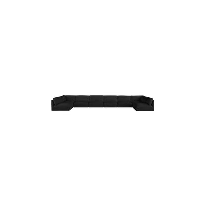 Ease Black Polyester Fabric Modular Sectional