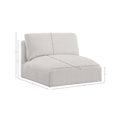 Ease Cream Polyester Fabric Armless