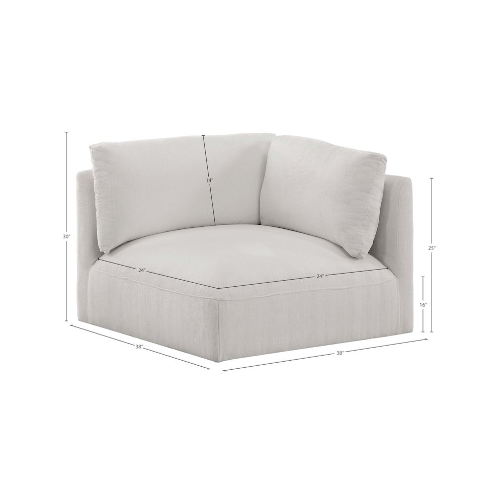Ease Cream Polyester Fabric Corner