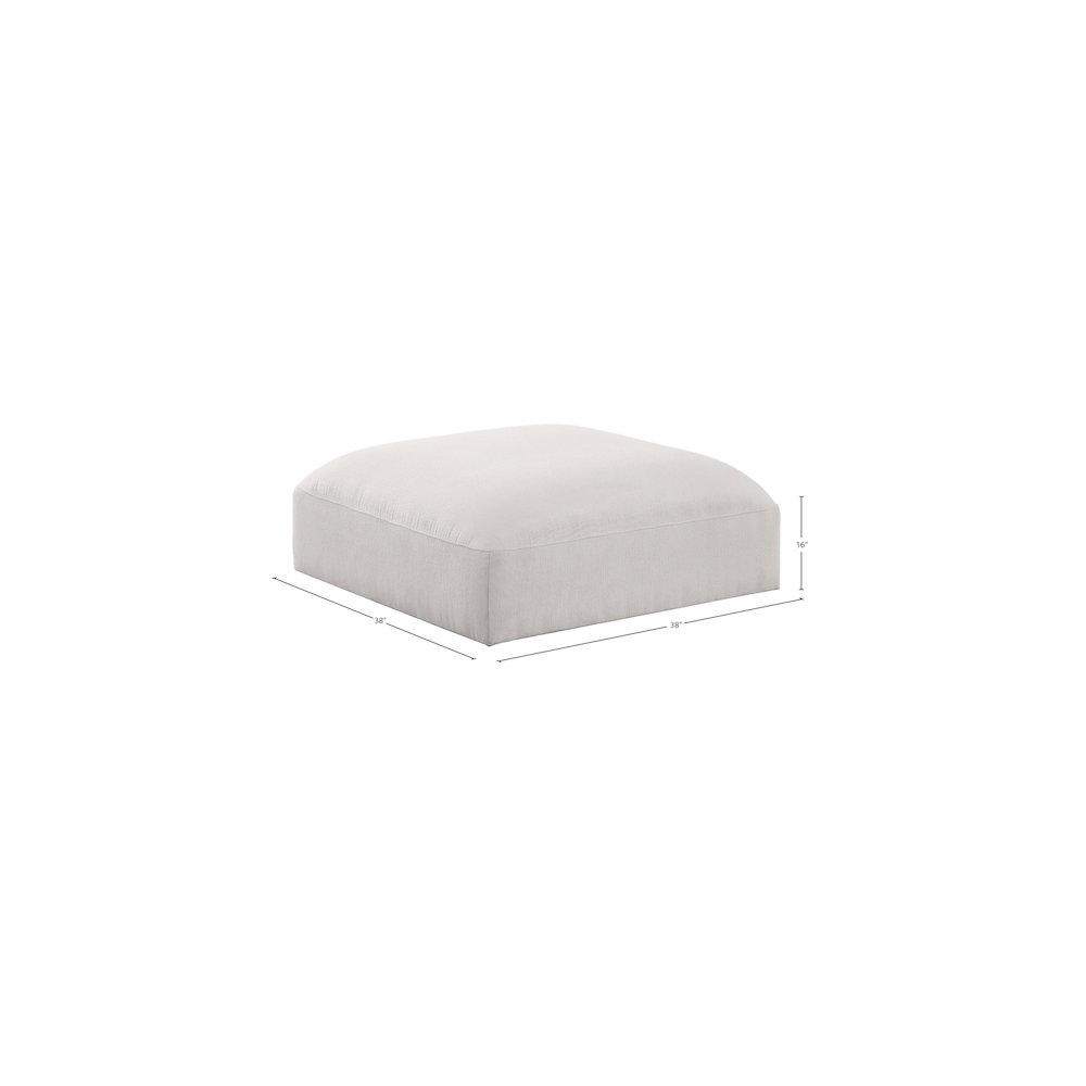 Ease Cream Polyester Fabric Ottoman