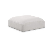 Ease Cream Polyester Fabric Ottoman