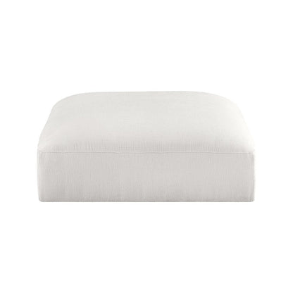 Ease Cream Polyester Fabric Ottoman
