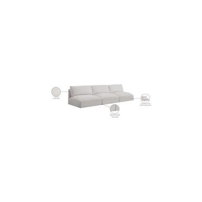 Ease Cream Polyester Fabric Modular Sofa