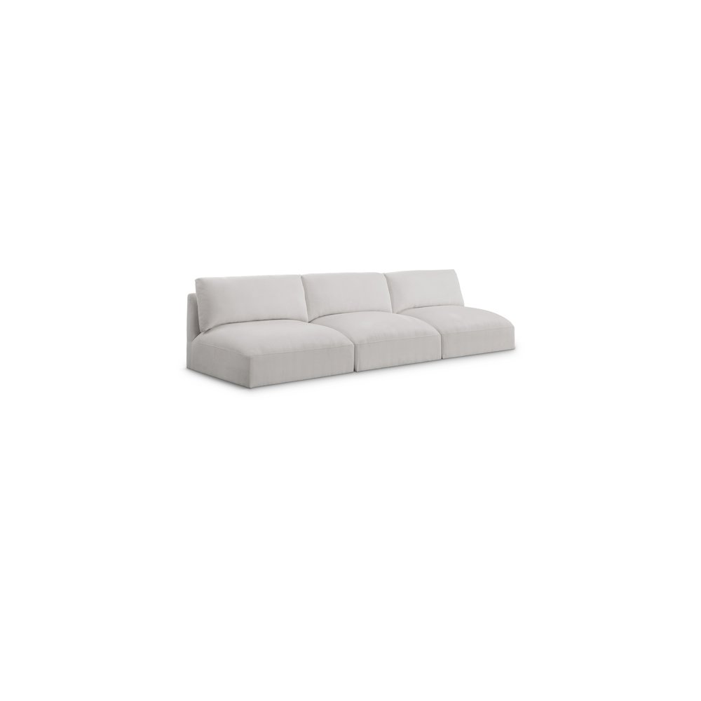 Ease Cream Polyester Fabric Modular Sofa