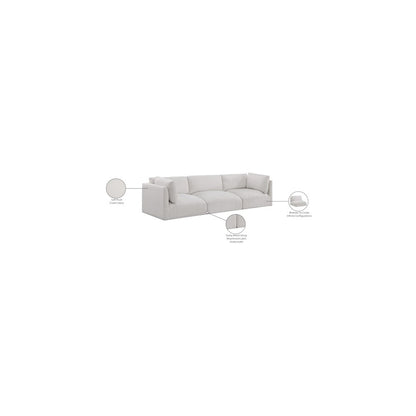 Ease Cream Polyester Fabric Modular Sofa