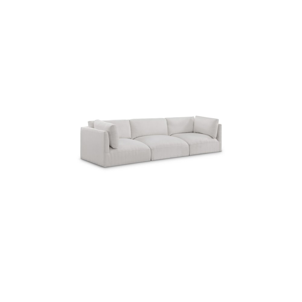 Ease Cream Polyester Fabric Modular Sofa