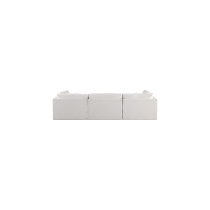 Ease Cream Polyester Fabric Modular Sofa