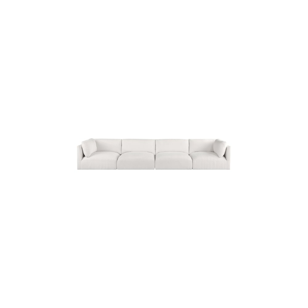 Ease Cream Polyester Fabric Modular Sofa