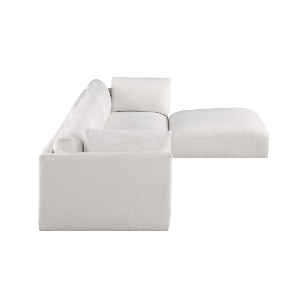 Ease Cream Polyester Fabric Modular Sectional