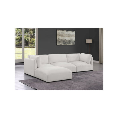 Ease Cream Polyester Fabric Modular Sectional