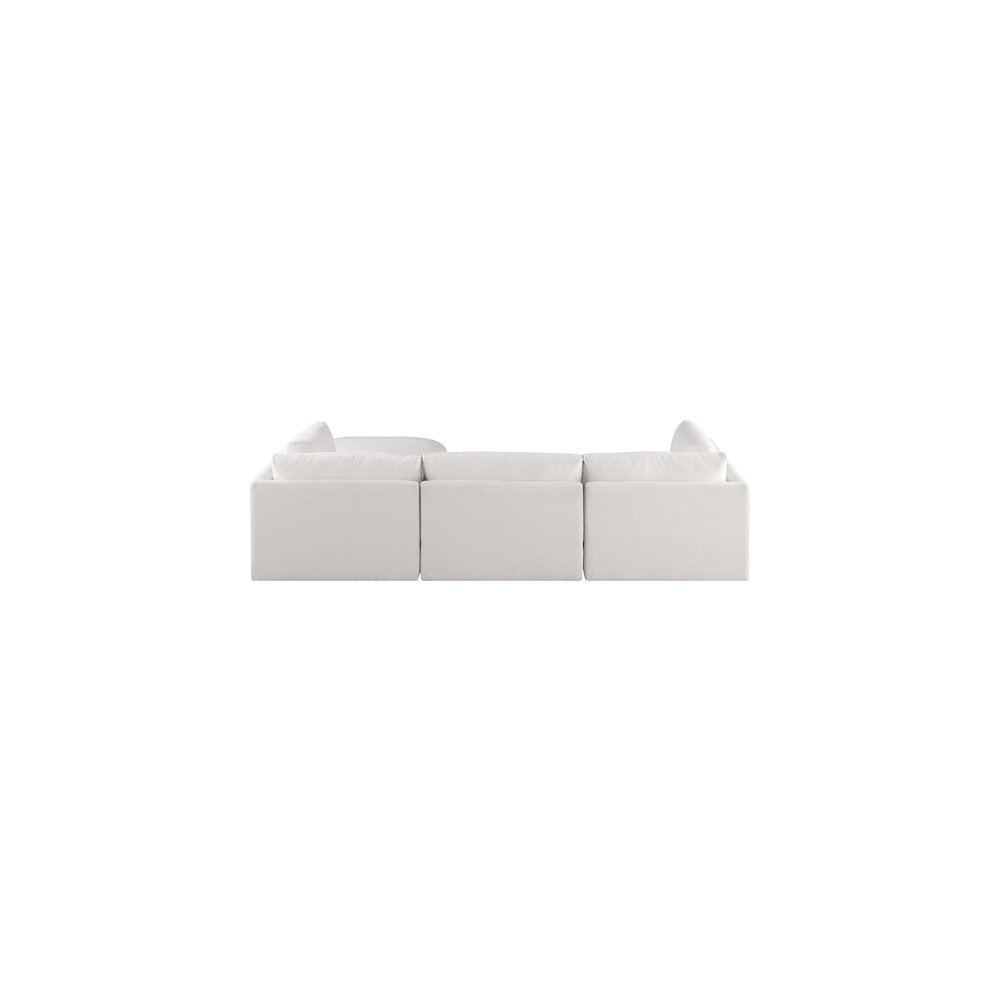 Ease Cream Polyester Fabric Modular Sectional