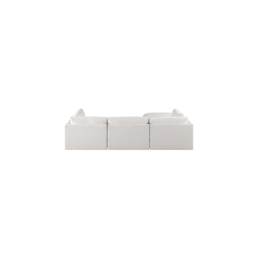 Ease Cream Polyester Fabric Modular Sectional