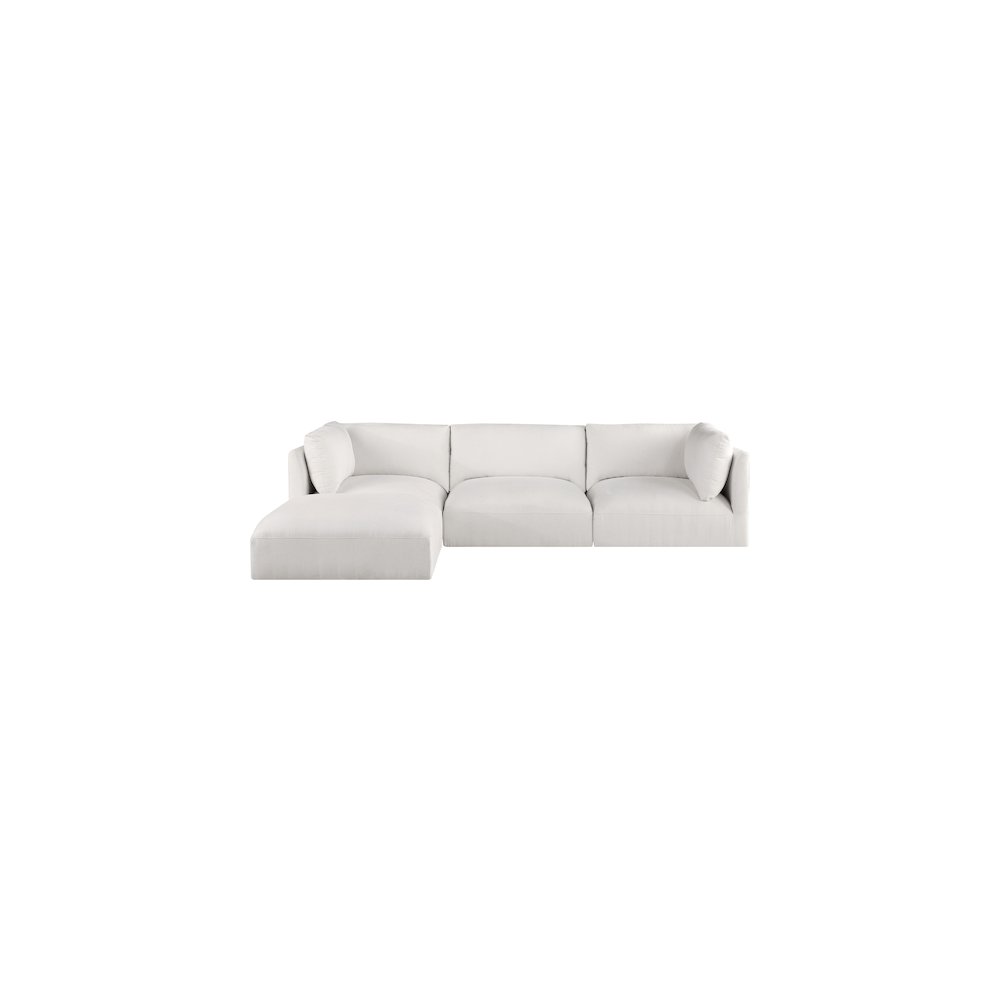 Ease Cream Polyester Fabric Modular Sectional