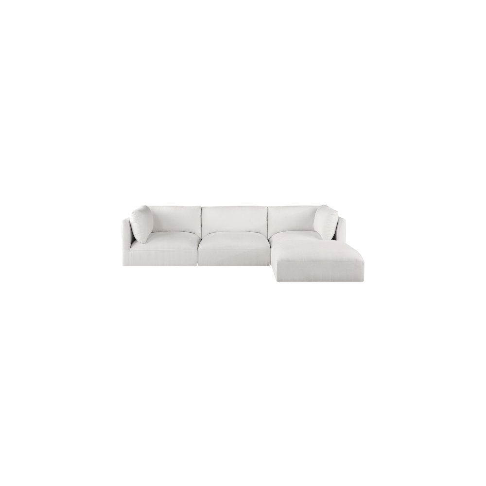 Ease Cream Polyester Fabric Modular Sectional