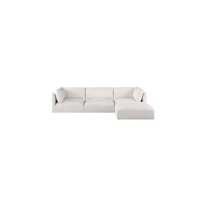 Ease Cream Polyester Fabric Modular Sectional