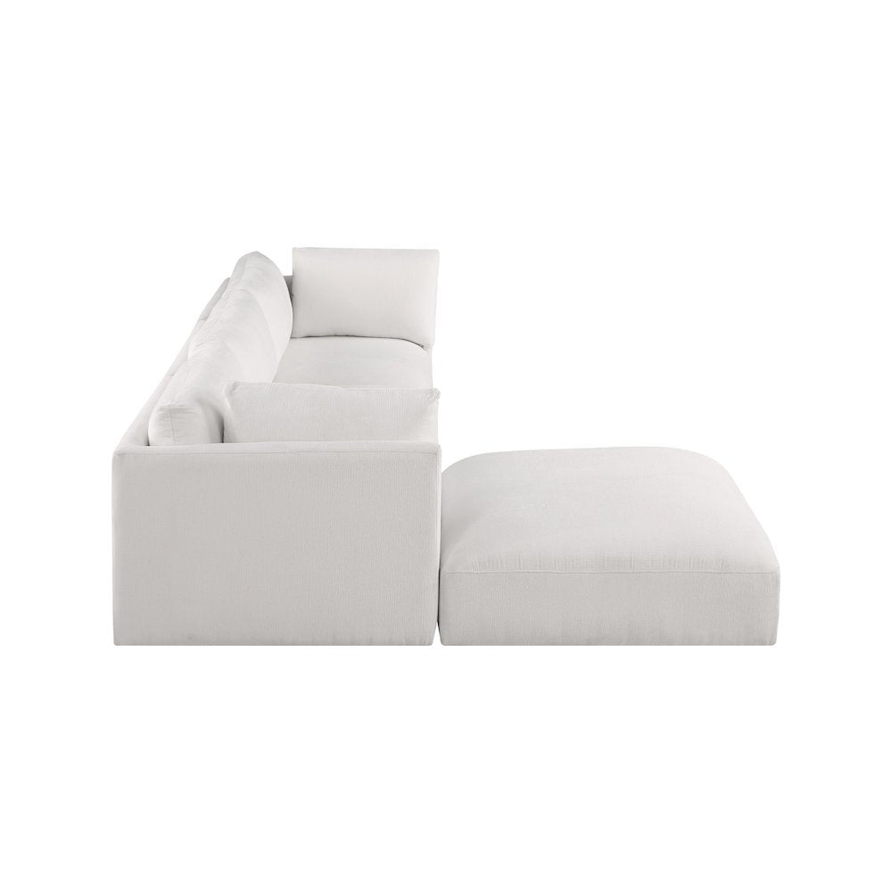 Ease Cream Polyester Fabric Modular Sectional