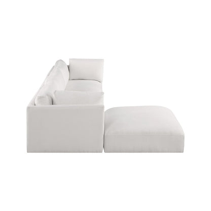 Ease Cream Polyester Fabric Modular Sectional