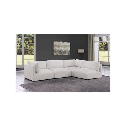 Ease Cream Polyester Fabric Modular Sectional