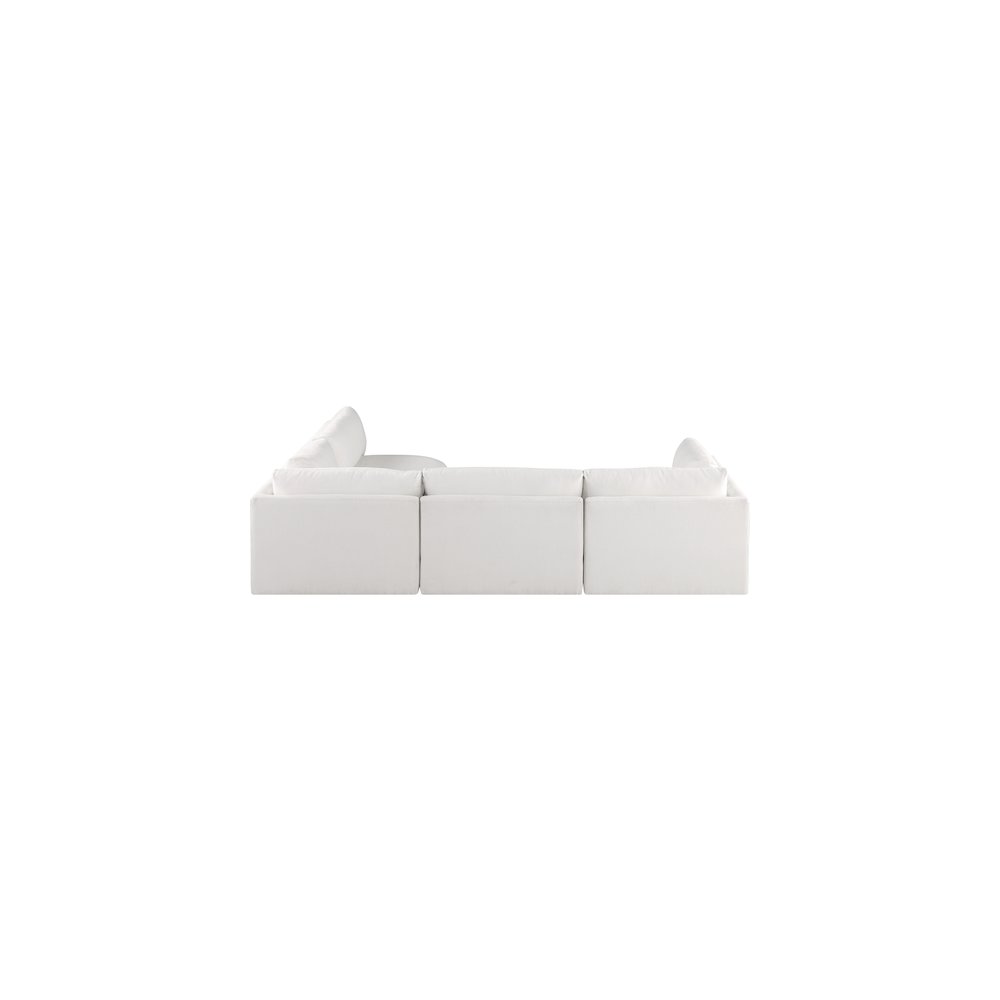Ease Cream Polyester Fabric Modular Sectional