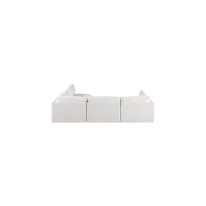 Ease Cream Polyester Fabric Modular Sectional