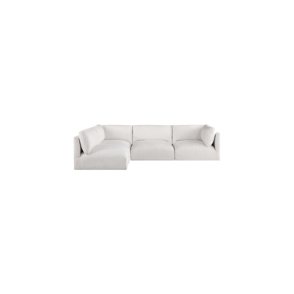 Ease Cream Polyester Fabric Modular Sectional