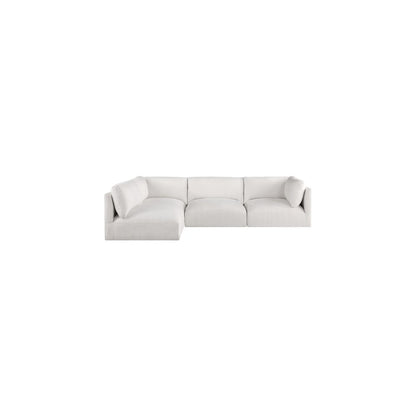 Ease Cream Polyester Fabric Modular Sectional