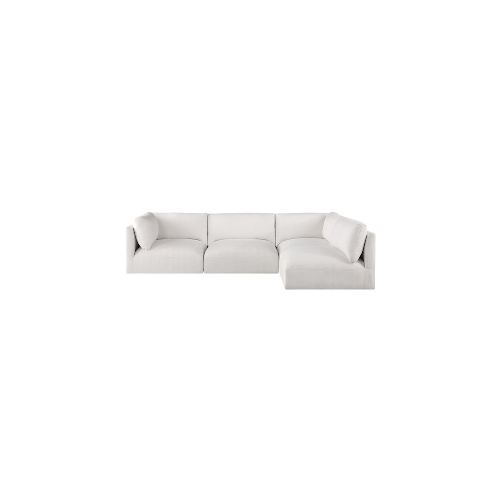 Ease Cream Polyester Fabric Modular Sectional