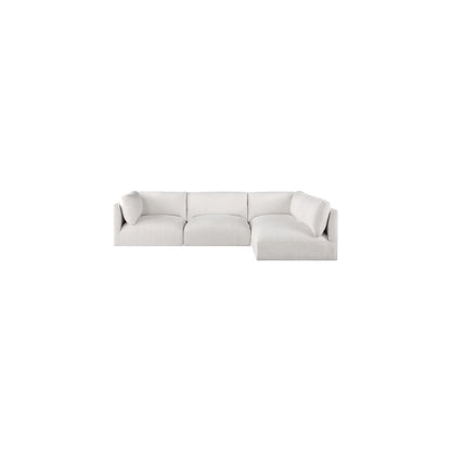 Ease Cream Polyester Fabric Modular Sectional