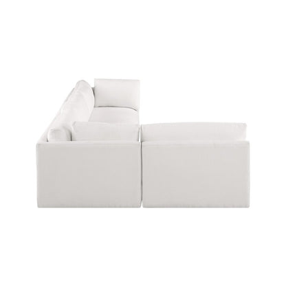 Ease Cream Polyester Fabric Modular Sectional
