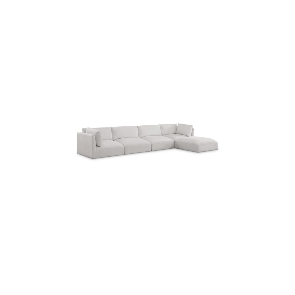 Ease Cream Polyester Fabric Modular Sectional