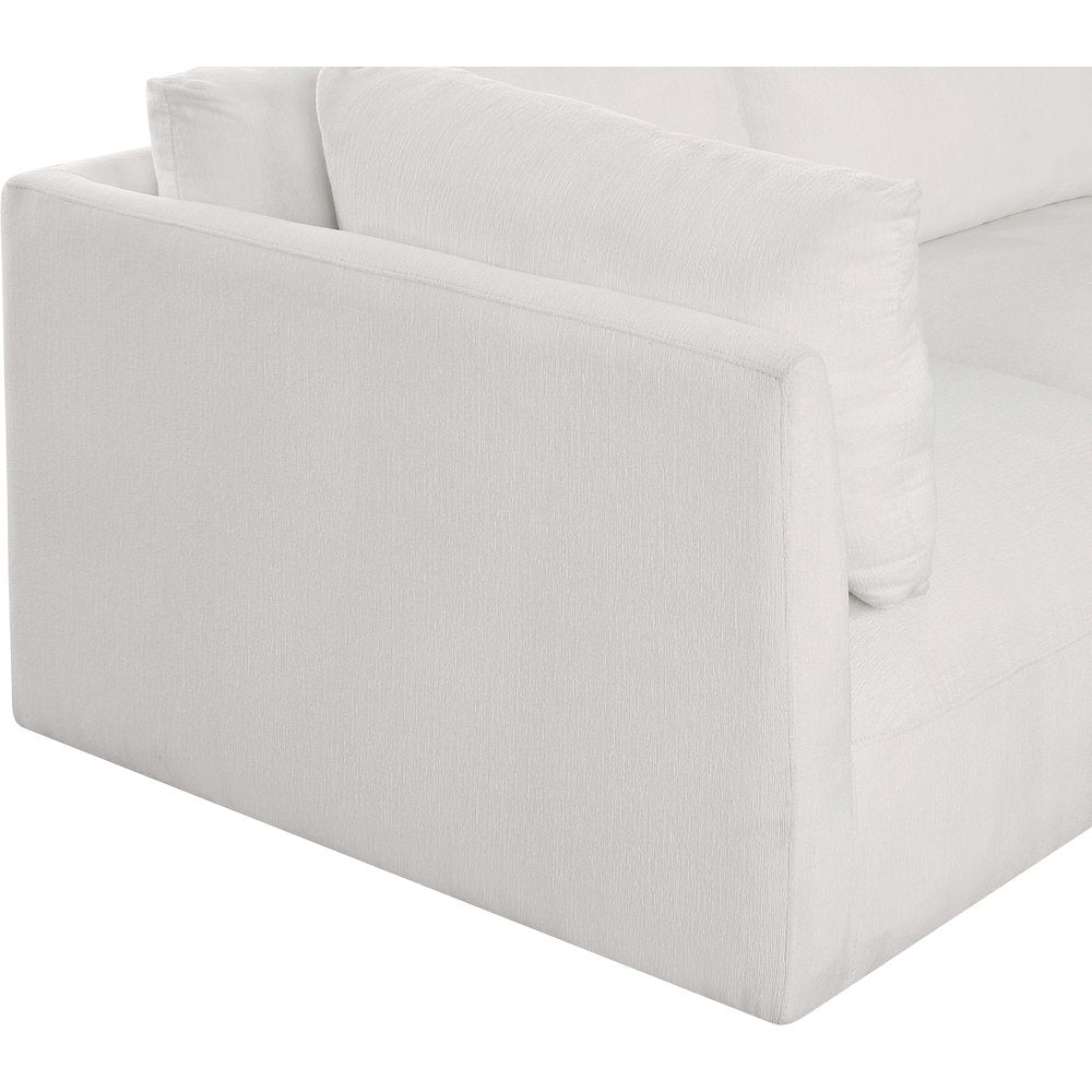 Ease Cream Polyester Fabric Modular Sectional