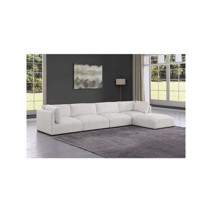 Ease Cream Polyester Fabric Modular Sectional