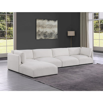 Ease Cream Polyester Fabric Modular Sectional