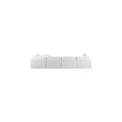 Ease Cream Polyester Fabric Modular Sectional