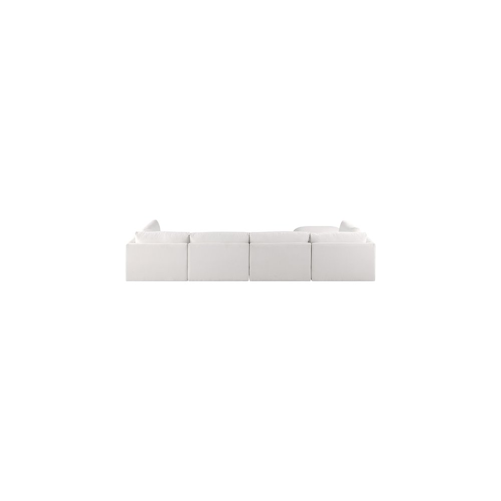 Ease Cream Polyester Fabric Modular Sectional