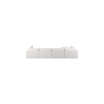 Ease Cream Polyester Fabric Modular Sectional