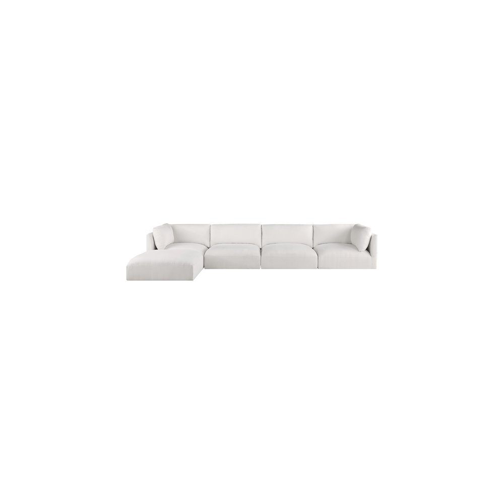 Ease Cream Polyester Fabric Modular Sectional