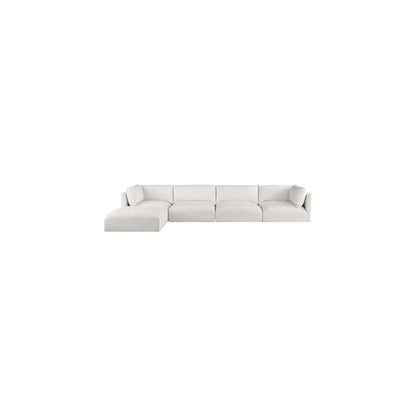 Ease Cream Polyester Fabric Modular Sectional