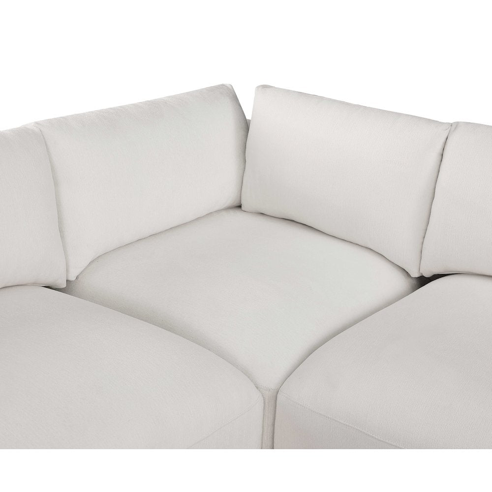 Ease Cream Polyester Fabric Modular Sectional