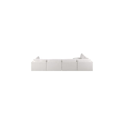 Ease Cream Polyester Fabric Modular Sectional