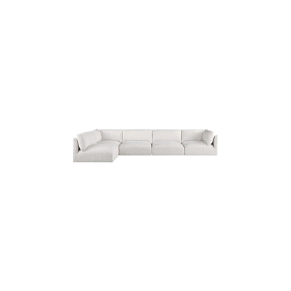 Ease Cream Polyester Fabric Modular Sectional
