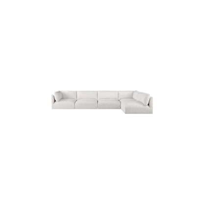 Ease Cream Polyester Fabric Modular Sectional