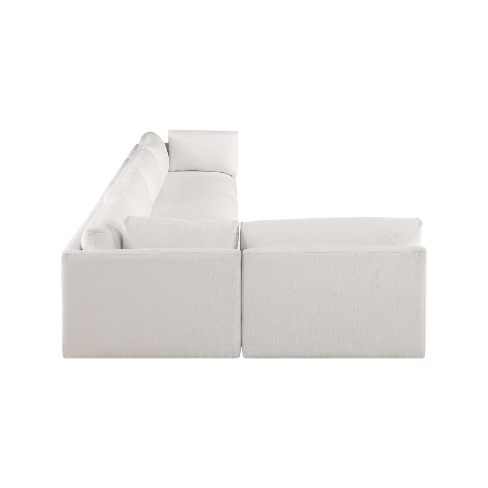 Ease Cream Polyester Fabric Modular Sectional