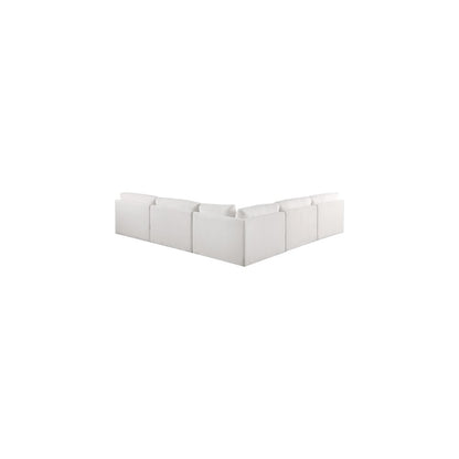 Ease Cream Polyester Fabric Modular Sectional