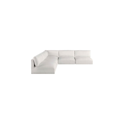 Ease Cream Polyester Fabric Modular Sectional
