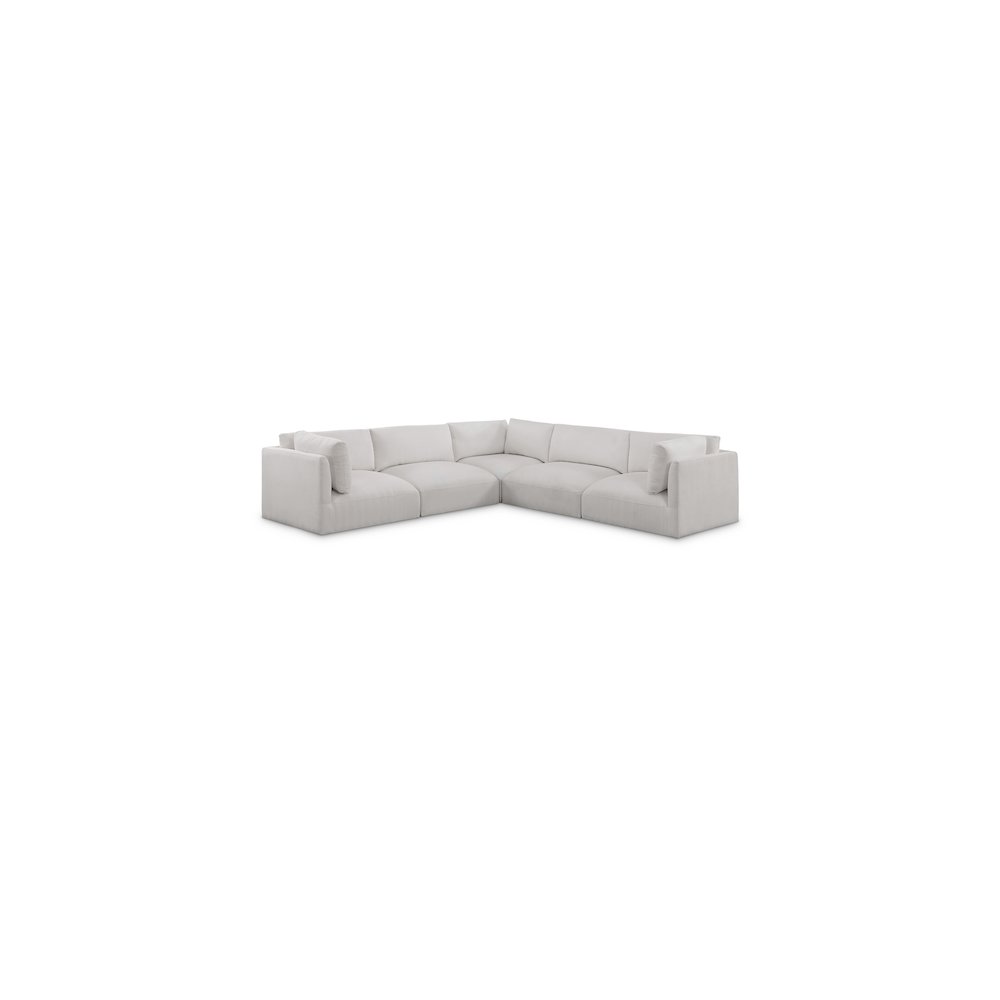 Ease Cream Polyester Fabric Modular Sectional