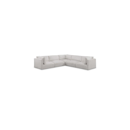 Ease Cream Polyester Fabric Modular Sectional